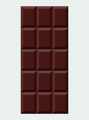 Chocolate bar. Chocolate in the form of rectangular blocks. Isolated vector illustration on white background.