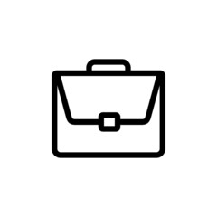 Briefcase icon. Bag for documents and papers. Business accessory. A package of documents or portfolio. Isolated raster illustration on white background.