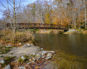 Fototapeta na wymiar Bridge for a Walking Path in Pocahontas Park in Virginia