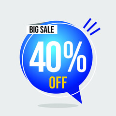 40% DISCOUNT TAG - BLUE LABEL