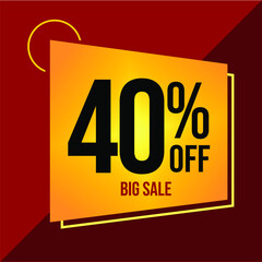 40% DISCOUNT TAG - YELLOW LABEL
