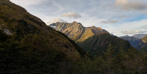 Fototapeta na wymiar Routeburn track mountains, Fiordlands National Park, South Island, New Zealand