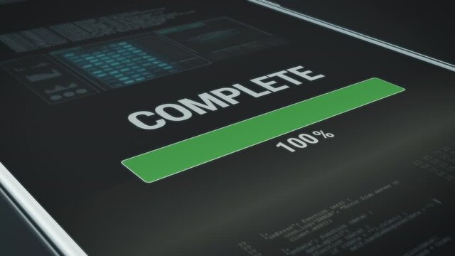 Software Update screen performed on modern hacker smartphone downloading progress Internet and technology concept