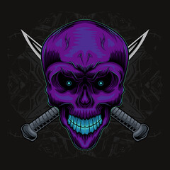 Mascot skull illustration design