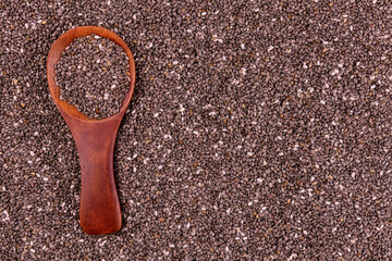 Fototapeta premium Background from useful chia seeds.Copy space.