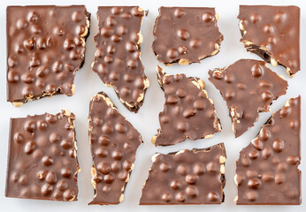 Huge chocolate bar with whole huzelnuts