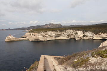 View of the cliff and the sea from Bonifacio