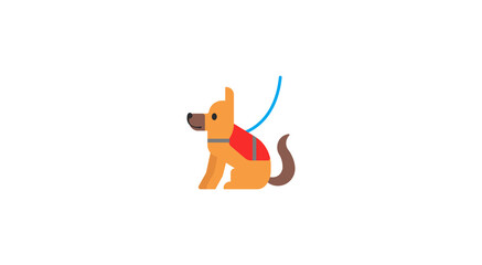 Guide dog vector icon. Isolated service dog illustration