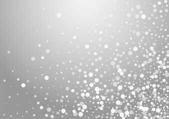 Silver Dots Vector Grey Background. Grey Falling