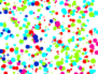 Multicolored pixels on a white background. 3D rendering