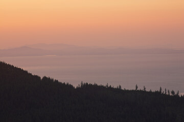 Obraz premium Sunset from Hurricane Ridge on the Olympic Penisula