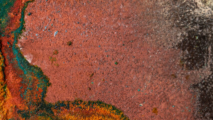 copper sheet with colored patina. background or texture