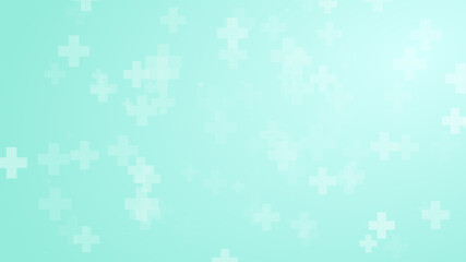 Abstract white blue green colors cross pattern healthcare background.