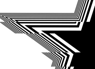 
Abstract black and white pattern of broken straight lines.
Fragment of a star. Modern vector background.