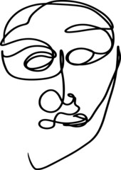 One-line illustration of one face