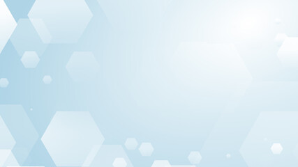 Abstract hexagon geometric white blue pattern medical background.