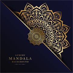Beautiful luxury mandala background with golden color
