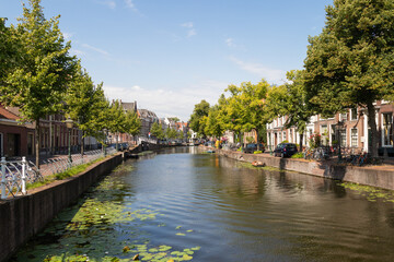 Fototapeta na wymiar Cityscape of the famous student city of Leiden in the Netherlands.