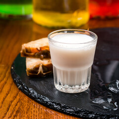 Pina Colada with slice of pineapple shot