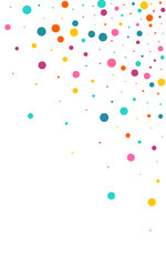 Rainbow Confetti Happy Vector White Background.