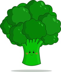 Vector illustration of cute broccoli. 