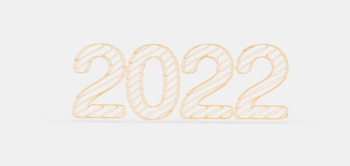 Typography design of 2022 with 3d style design