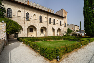 Fototapeta premium The garden of the Renaissance building Palazzo Ducale in Gubbio, Umbria, Italy