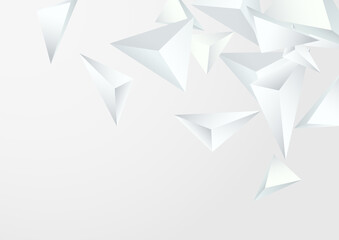 White Triangle Dynamic Vector  Gray Background.