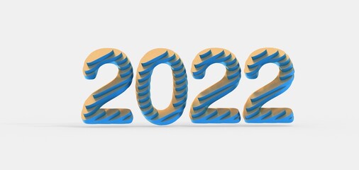 Typography design of 2022 with 3d style design