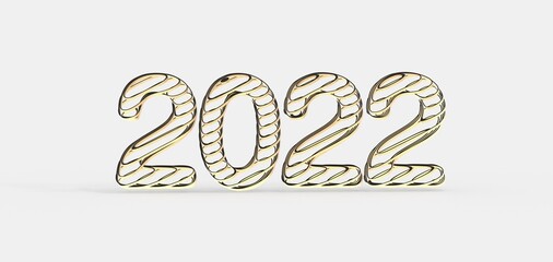 Typography design of 2022 with 3d style design