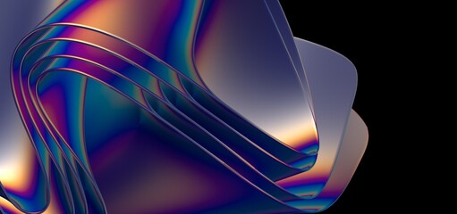 Modern colored poster, color dynamic wave flow, 3d render