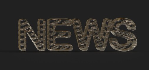word News on digital background 3d