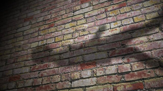 Shadow Man Walking on Brick Road 4K Loop features the shadow of a man walking falling across a brick road with subtle fog movement in a loop.