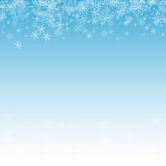 White Snowfall Vector Blue Background. Fantasy