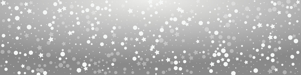 Silver Flake Vector Grey Panoramic Background.