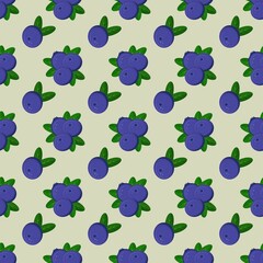 Seamless vector pattern of blueberries