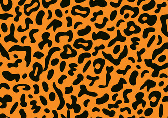 Skin orange. Seamless texture of animal skin. Leopard. the vector illustration in a flat style is seamless.