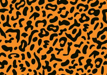 Gardinen Haut orange. Nahtlose Textur der Tierhaut. Leopard. die vektorabbildung in einem flachen stil ist nahtlos. © Ruslan Grebeshkov