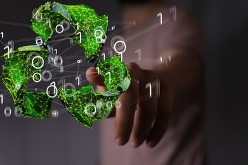 volumetric green recycling sign 3d