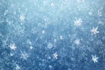 Snow in winter close-up. Macro image of snowflakes, winter background. Nice background on the theme of winter, christmas, new year. Frost Winter texture iced surface,.