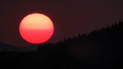 Sunset in mountains