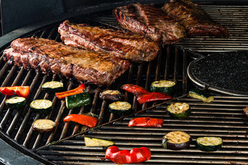 vegetables on the grill over low heat for preparing