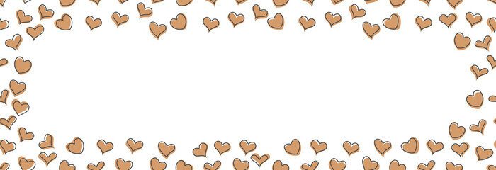 Background of hearts on a white background for Valentine's Day or Mother's Day. Space for text. 