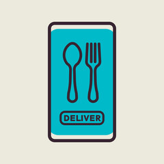 Fast food delivery service vector icon