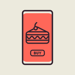 Fast food delivery service vector icon