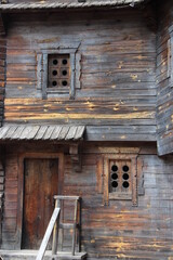 Ancient Slavonic wooden fortress in Novhorod-Siverskii. Historical building