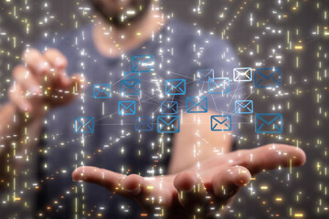 Network Communications with email symbol.