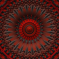 3d effect - abstract red grayscale geometric pattern