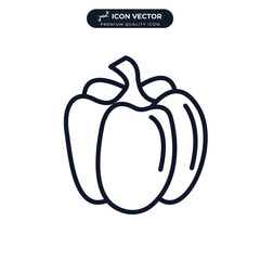 paprika vegetable icon symbol template for graphic and web design collection logo vector illustration
