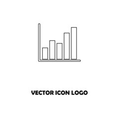 growing graph icon, growing graph sign and symbol vector Design